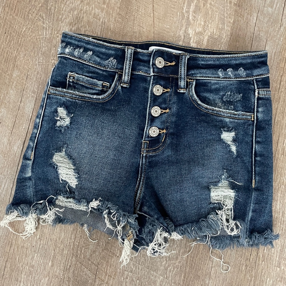 Distressed Denim Shorts